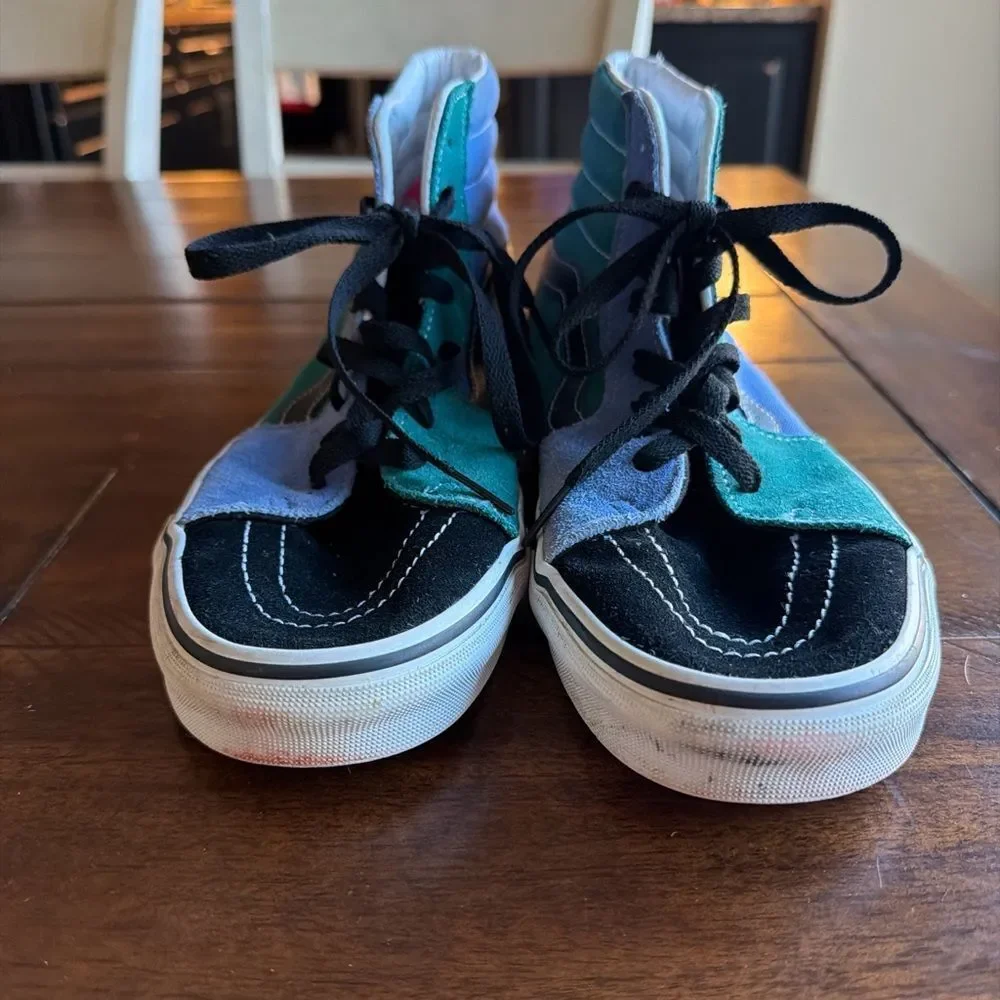 Vans Sk8-hi  Black, Green, and Blue High-Top Sneakers